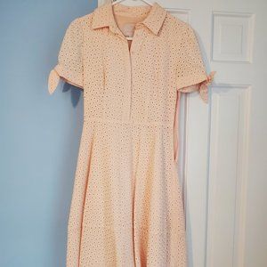Gal Meets Glam Collection Judith Peach Eyelet Lace Shirtdress size 0